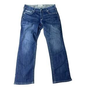 Ariat REAL Dresden Mid Rise Straight Jeans Dark Wash Women’s 33S Stretch